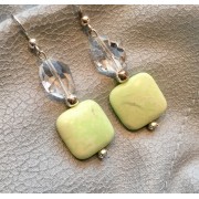701 boucles d'oreilles chrysoprase, swaroski, argent sterling